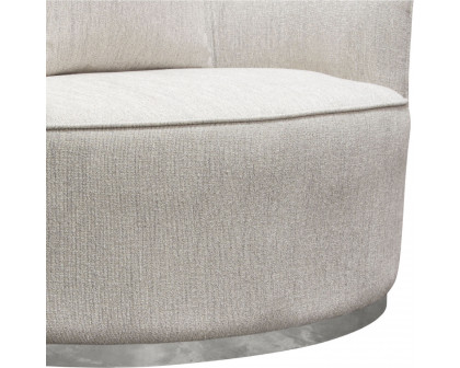 Diamond Sofa Raven Fabric Chair with Brushed Silver Accent Trim - Light Cream