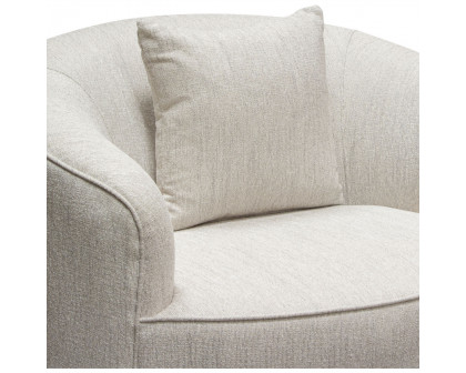 Diamond Sofa Raven Fabric Chair with Brushed Silver Accent Trim - Light Cream