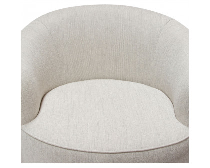 Diamond Sofa Raven Fabric Chair with Brushed Silver Accent Trim - Light Cream