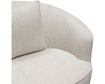 Diamond Sofa Raven Fabric Chair with Brushed Silver Accent Trim - Light Cream