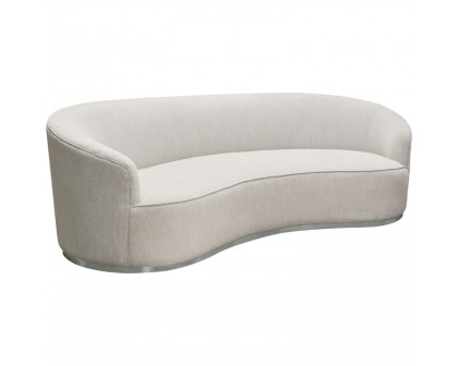 Diamond Sofa Raven Fabric Sofa with Brushed Silver Accent Trim - Light Cream