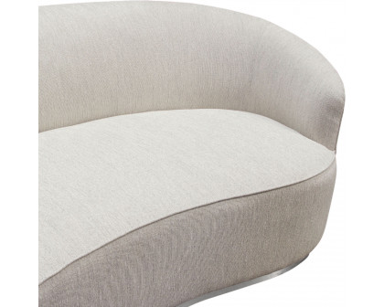 Diamond Sofa Raven Fabric Sofa with Brushed Silver Accent Trim - Light Cream