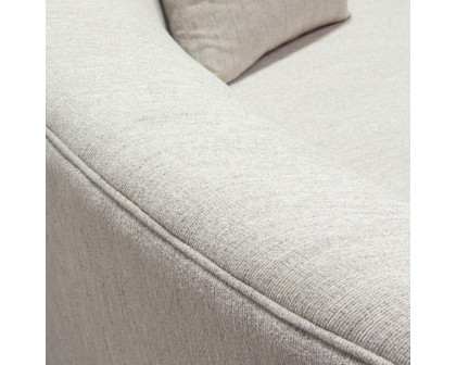 Diamond Sofa Raven Fabric Sofa with Brushed Silver Accent Trim - Light Cream