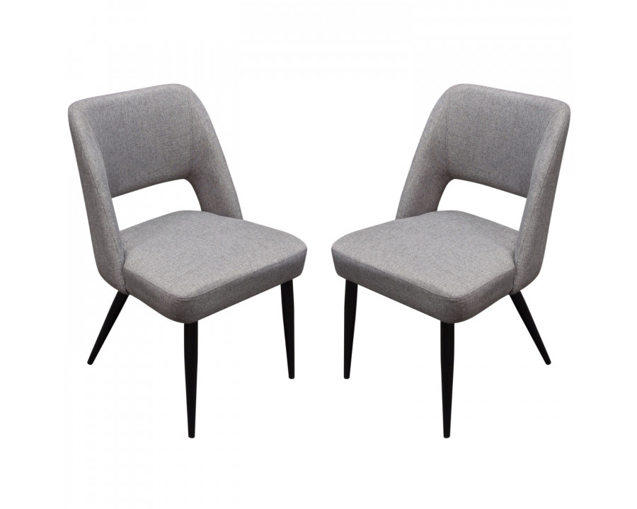 Diamond Sofa - Reveal Fabric Dining Chairs with Black Powder Coat Metal Leg (Set of 2) in Gray