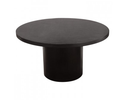 Diamond Sofa - Rune 54" Round Dining Table with Solid Acacia Wood Top & Iron Pedestal Base in Black Finish