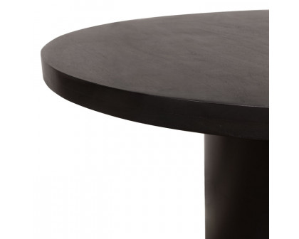 Diamond Sofa - Rune 54" Round Dining Table with Solid Acacia Wood Top & Iron Pedestal Base in Black Finish