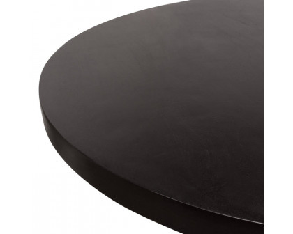 Diamond Sofa - Rune 54" Round Dining Table with Solid Acacia Wood Top & Iron Pedestal Base in Black Finish