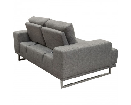 Diamond Sofa Russo Fabric Loveseat with Adjustable Seat Backs - Space Gray