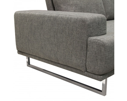 Diamond Sofa Russo Fabric Loveseat with Adjustable Seat Backs - Space Gray