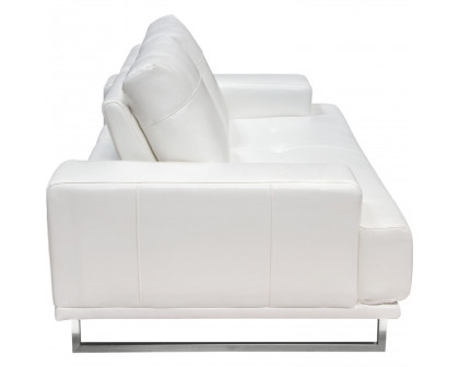 Diamond Sofa Russo Air Leather Loveseat with Adjustable Seat Backs - White