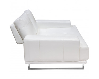 Diamond Sofa Russo Air Leather Loveseat with Adjustable Seat Backs - White