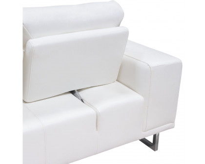 Diamond Sofa Russo Air Leather Loveseat with Adjustable Seat Backs - White