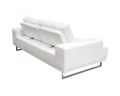 Diamond Sofa - Russo Air Leather Sofa with Adjustable Seat Backs in White