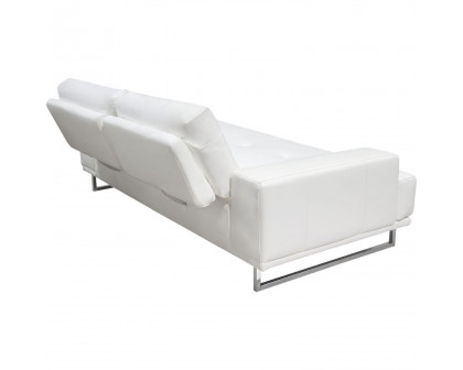 Diamond Sofa - Russo Air Leather Sofa with Adjustable Seat Backs in White