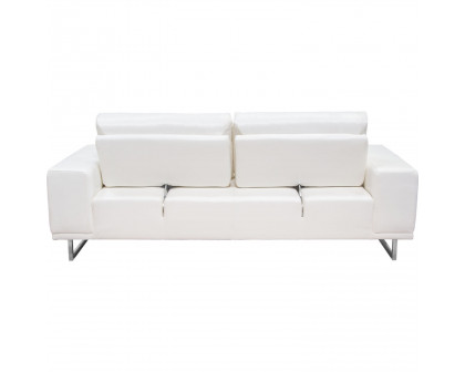 Diamond Sofa - Russo Air Leather Sofa with Adjustable Seat Backs in White