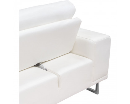 Diamond Sofa - Russo Air Leather Sofa with Adjustable Seat Backs in White