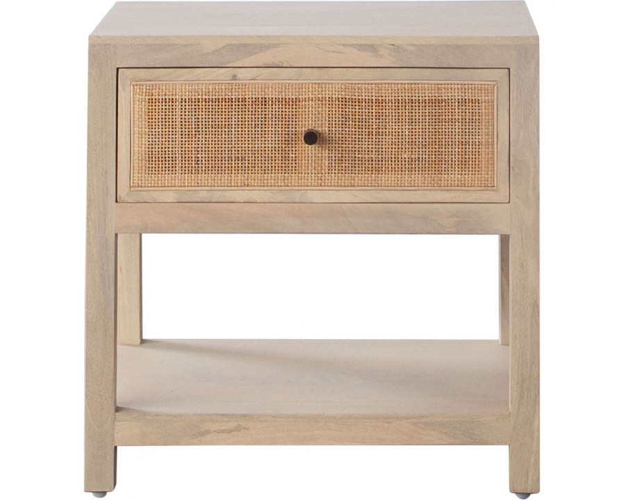 Diamond Sofa - Sadler 1-Drawer Solid Mango Wood Accent Table with Cane Door Fronts in Natural Finish