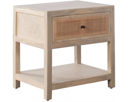 Diamond Sofa - Sadler 1-Drawer Solid Mango Wood Accent Table with Cane Door Fronts in Natural Finish