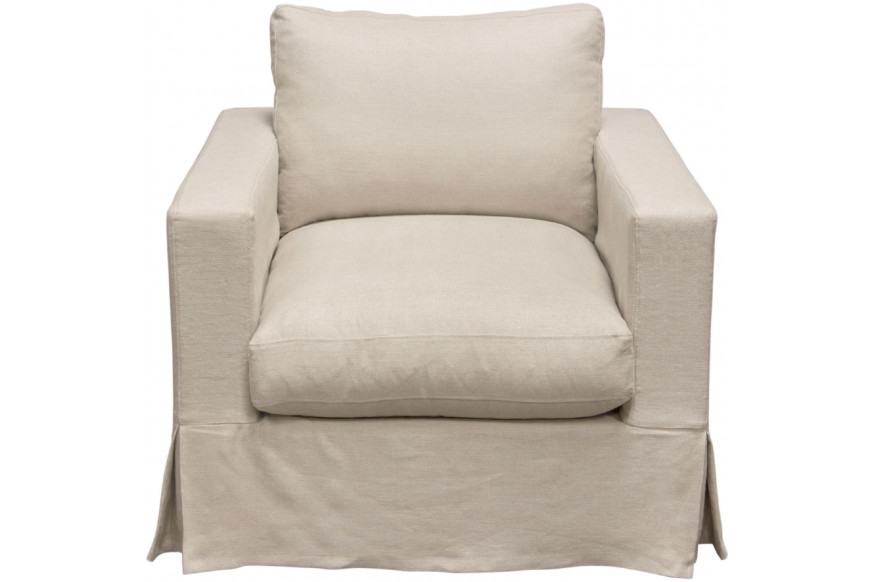 Diamond Sofa™ Savannah Natural Linen Slip-Cover Chair - Sand