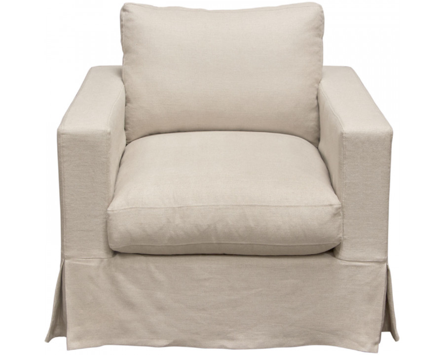 Diamond Sofa Savannah Natural Linen Slip-Cover Chair - Sand