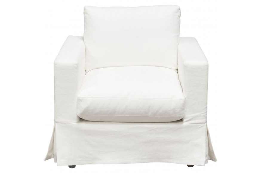 Diamond Sofa™ Savannah Natural Linen Slip-Cover Chair - White