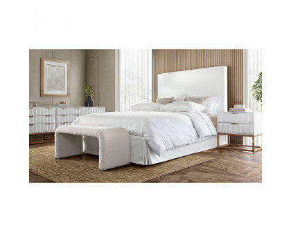 Diamond Sofa Savannah 58" Linen Fabric Eastern King Slipcover Bed - White