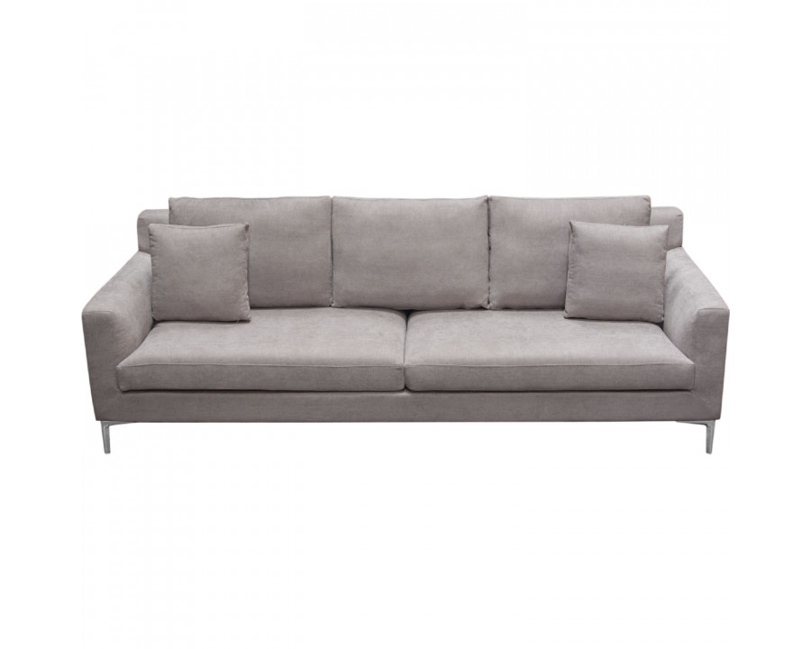 Diamond Sofa Seattle Polyester Fabric Loose Back Sofa with Polished Silver Metal Leg - Gray