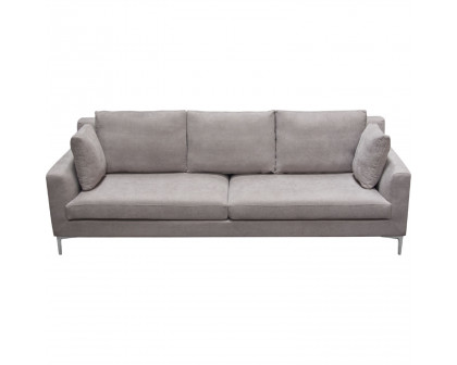 Diamond Sofa Seattle Polyester Fabric Loose Back Sofa with Polished Silver Metal Leg - Gray