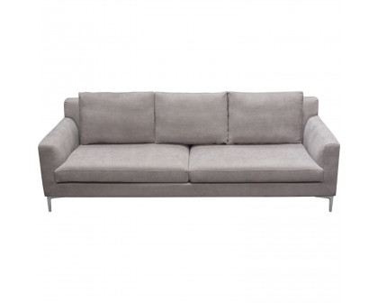 Diamond Sofa Seattle Polyester Fabric Loose Back Sofa with Polished Silver Metal Leg - Gray