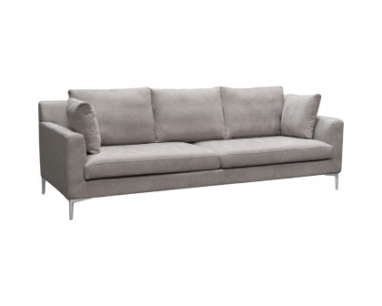 Diamond Sofa Seattle Polyester Fabric Loose Back Sofa with Polished Silver Metal Leg - Gray