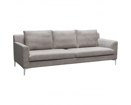 Diamond Sofa Seattle Polyester Fabric Loose Back Sofa with Polished Silver Metal Leg - Gray