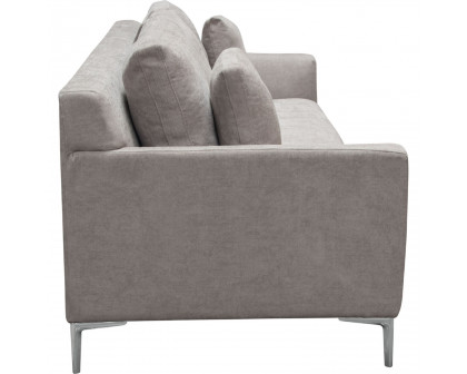 Diamond Sofa Seattle Polyester Fabric Loose Back Sofa with Polished Silver Metal Leg - Gray