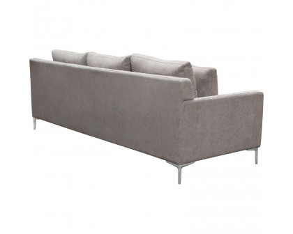 Diamond Sofa Seattle Polyester Fabric Loose Back Sofa with Polished Silver Metal Leg - Gray