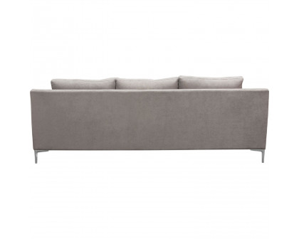 Diamond Sofa Seattle Polyester Fabric Loose Back Sofa with Polished Silver Metal Leg - Gray