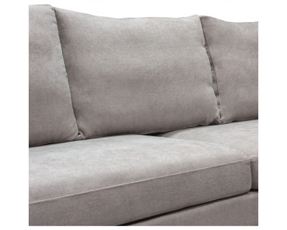 Diamond Sofa Seattle Polyester Fabric Loose Back Sofa with Polished Silver Metal Leg - Gray