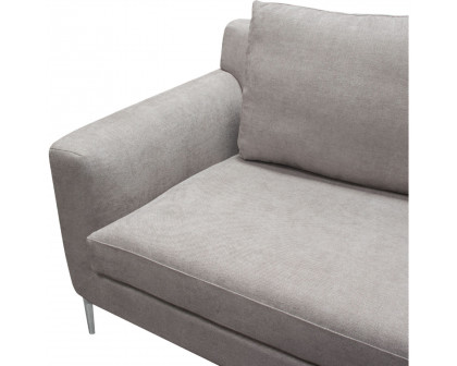 Diamond Sofa Seattle Polyester Fabric Loose Back Sofa with Polished Silver Metal Leg - Gray