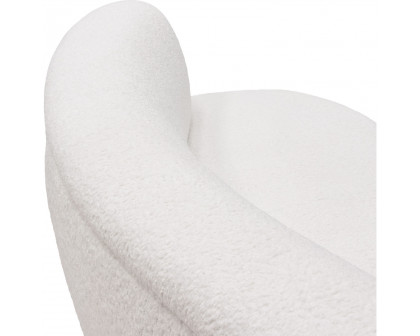 Diamond Sofa - Simone Faux Sheepskin Fabric Curved Sofa in White