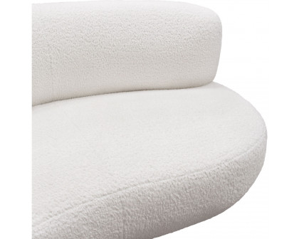 Diamond Sofa - Simone Faux Sheepskin Fabric Curved Sofa in White