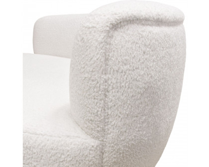 Diamond Sofa - Simone Faux Sheepskin Fabric Curved Sofa in White