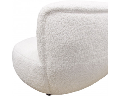 Diamond Sofa - Simone Faux Sheepskin Fabric Curved Sofa in White