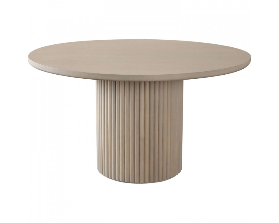 Diamond Sofa - Siren 54" Round Wood Dining Table with Fluted Pedestal Base in Almond Finish