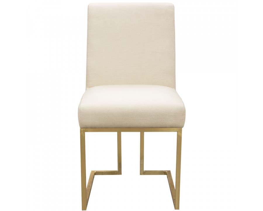 Diamond Sofa - Skyline Fabric Dining Chairs with Polished Gold Metal Frame (Set of 2) in Cream