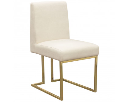 Diamond Sofa - Skyline Fabric Dining Chairs with Polished Gold Metal Frame (Set of 2) in Cream