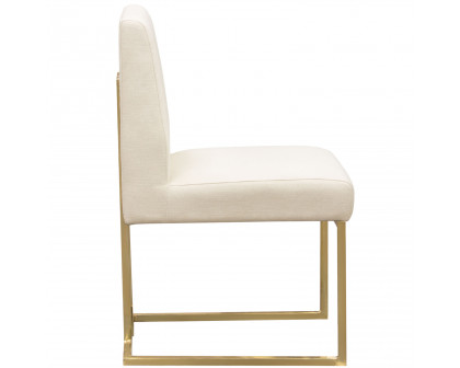 Diamond Sofa - Skyline Fabric Dining Chairs with Polished Gold Metal Frame (Set of 2) in Cream