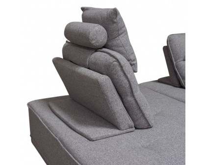 Diamond Sofa - Slate Polyester Fabric Lounge Seating Platform with Moveable Backrest Supports in Gray