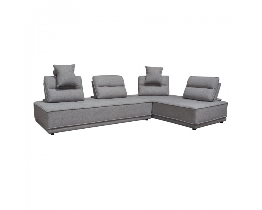 Diamond Sofa - Slate 2PC Polyester Fabric Lounge Seating Platforms with Moveable Backrest Supports in Gray