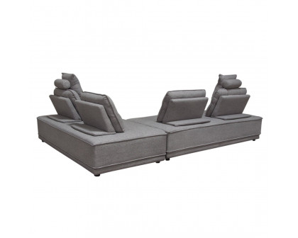 Diamond Sofa - Slate 2PC Polyester Fabric Lounge Seating Platforms with Moveable Backrest Supports in Gray