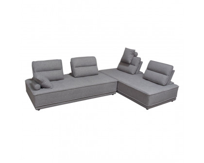 Diamond Sofa - Slate 2PC Polyester Fabric Lounge Seating Platforms with Moveable Backrest Supports in Gray