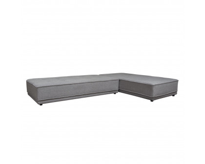 Diamond Sofa - Slate 2PC Polyester Fabric Lounge Seating Platforms with Moveable Backrest Supports in Gray