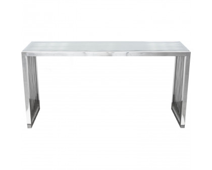 Diamond Sofa - SOHO Rectangular Stainless Steel Console Table with Clear Tempered Glass Top